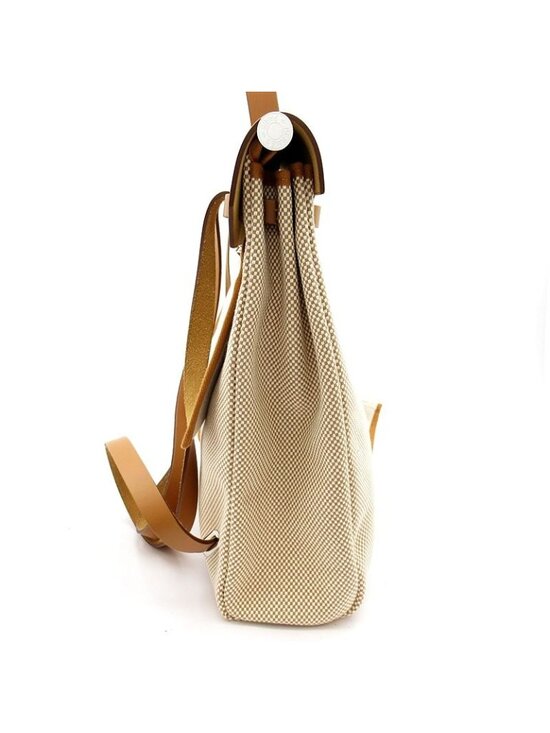 Hermes Herbag Zip a Dos Toile GM Calf Backpack Natural main image 9